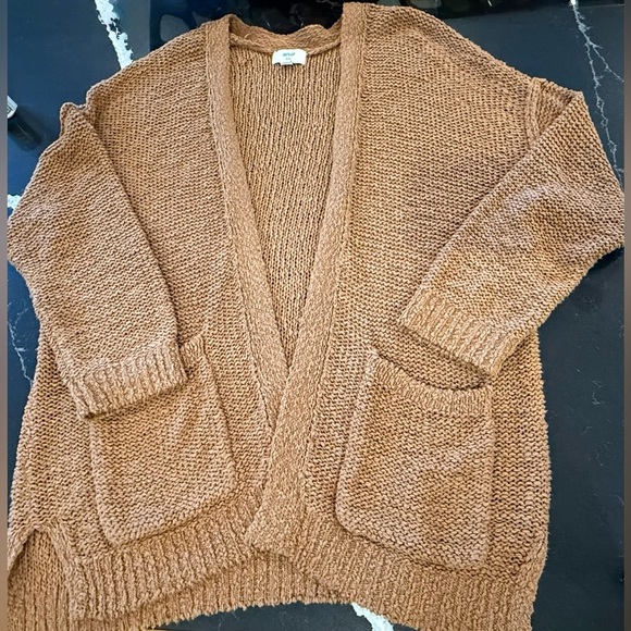aerie Sweaters - Aerie Brown Cotton Knit Cardigan